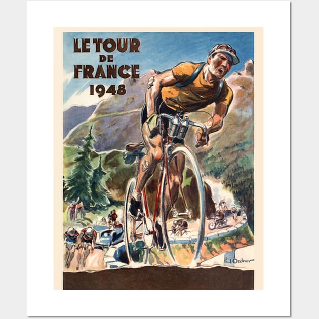 Tour De France Vintage 1948 Bicycle Racing Print Wall Art by posterbobs